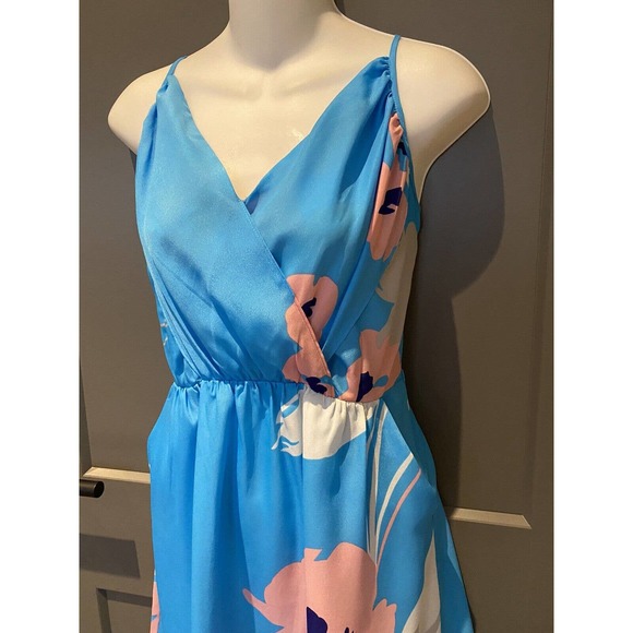 Yumi Kim Floral Blue Spaghetti Strap Dress ~M - Picture 2 of 5